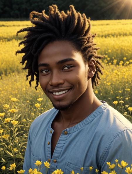 01282-3696992100-1boy, african descent, close up face shot, in a field of flowers, golden lights, big smile, flower in hair, looking over shoulde.png